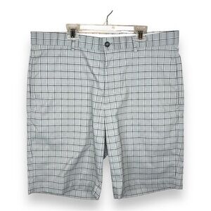 Size 36 Greg Norman Grey Plaid Shorts Golf Skate Lightweight